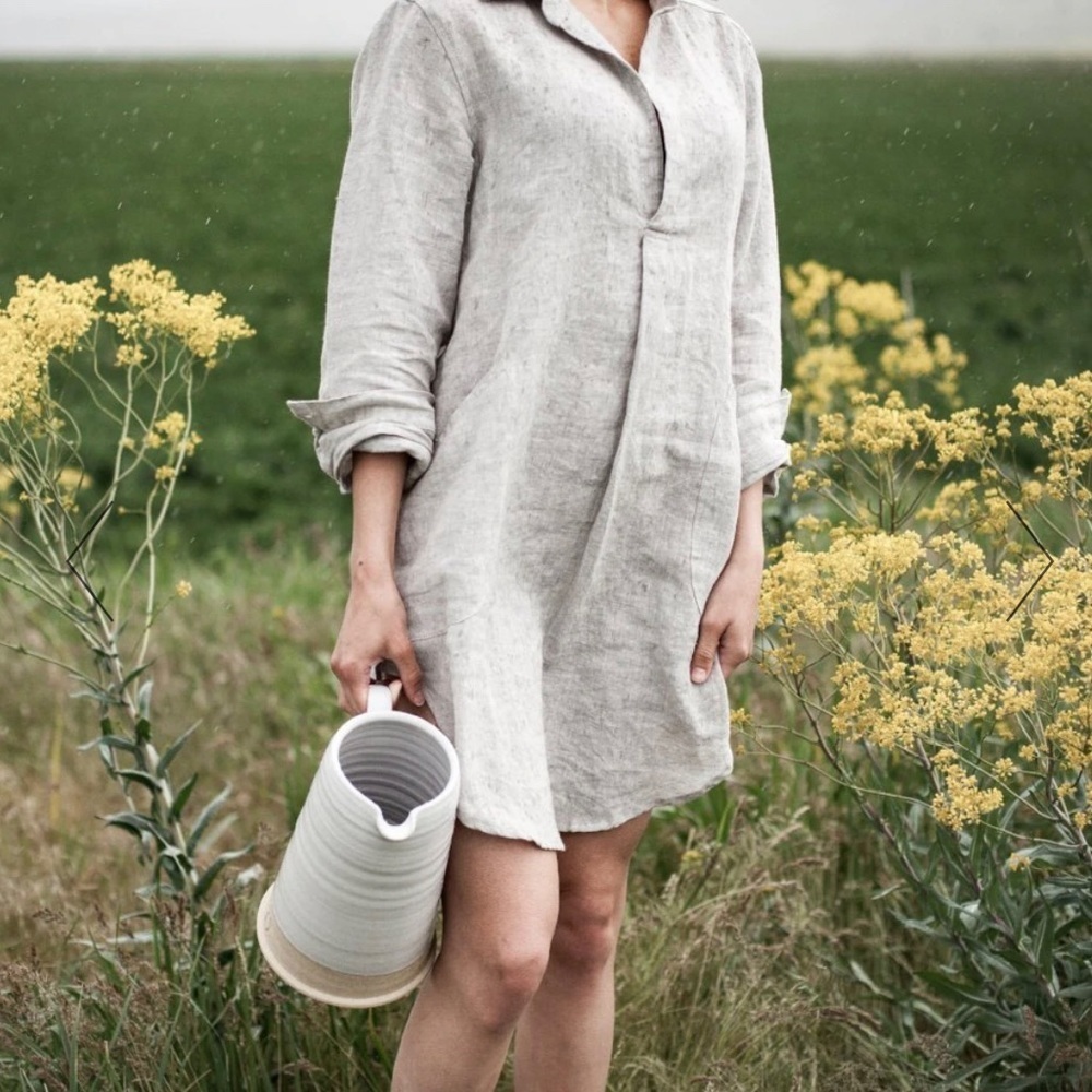 FARMHOUSE POTTERY 100% Linen TUNIC or DRESS Size Large Minimalist LAGENLOOK - Picture 10 of 10